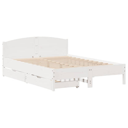 Bed Frame without Mattress White 140x200 cm Solid Wood Pine
