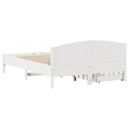 Bed Frame without Mattress White 140x200 cm Solid Wood Pine
