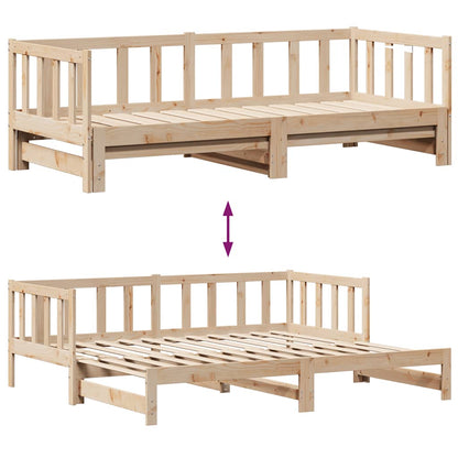 Daybed with Trundle and Drawers without Mattress 80x200 cm