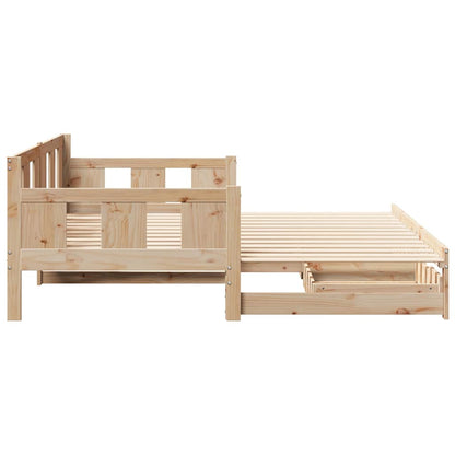 Daybed with Trundle and Drawers without Mattress 90x190 cm Single