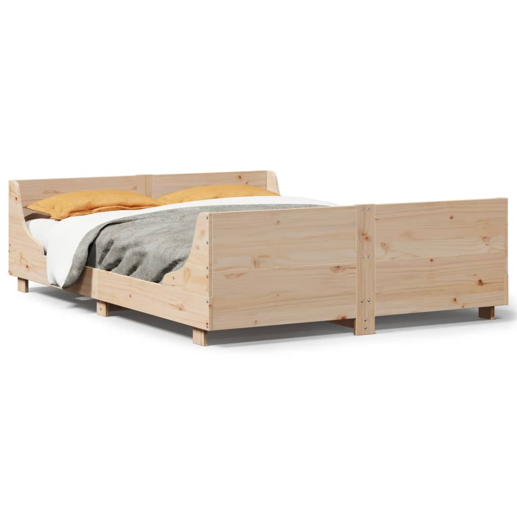 Bed Frame without Mattress 160x200 cm Solid Wood Pine