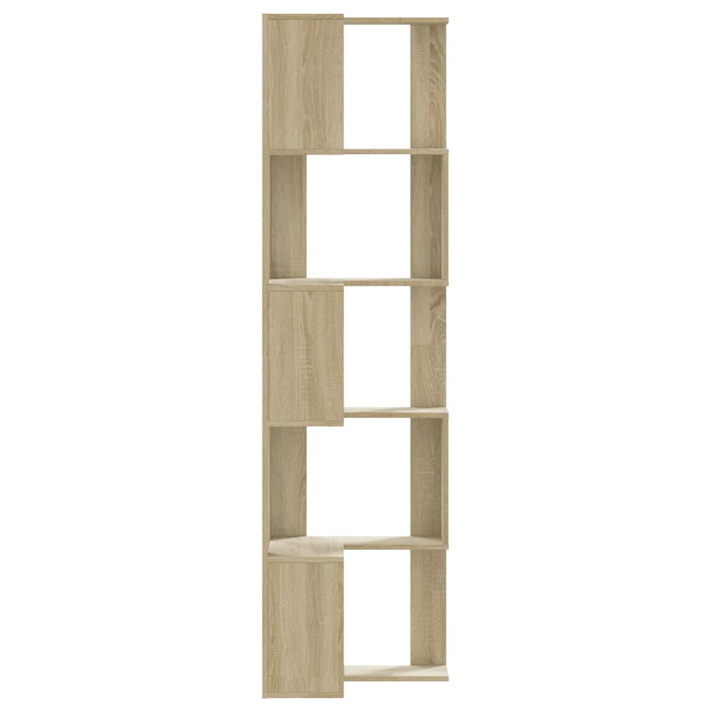 Sonoma Oak 5-Tier Corner Bookcase, 50x50x179 cm, Engineered Wood