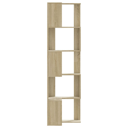 Sonoma Oak 5-Tier Corner Bookcase, 50x50x179 cm, Engineered Wood