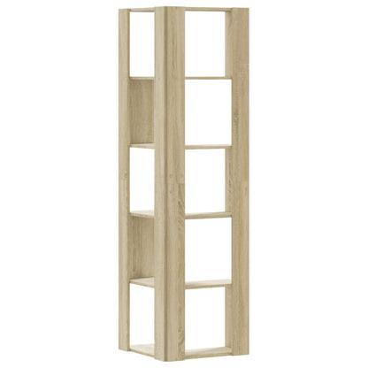 Sonoma Oak 5-Tier Corner Bookcase, 50x50x179 cm, Engineered Wood
