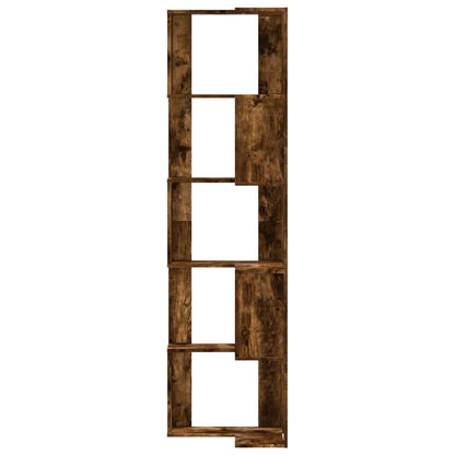 5-Tier Smoked Oak Corner Bookcase, 50x50x179 cm, Engineered Wood