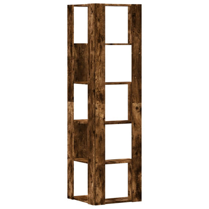 5-Tier Smoked Oak Corner Bookcase, 50x50x179 cm, Engineered Wood