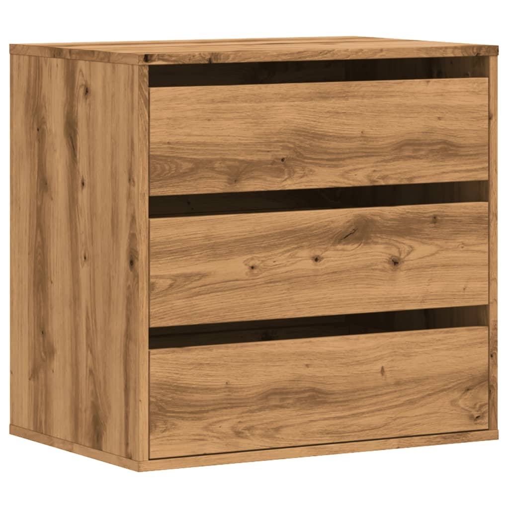 Artisan Oak Corner Chest of Drawers - 60x41x58 cm Engineered Wood