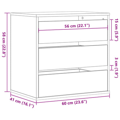 Artisan Oak Corner Chest of Drawers - 60x41x58 cm Engineered Wood