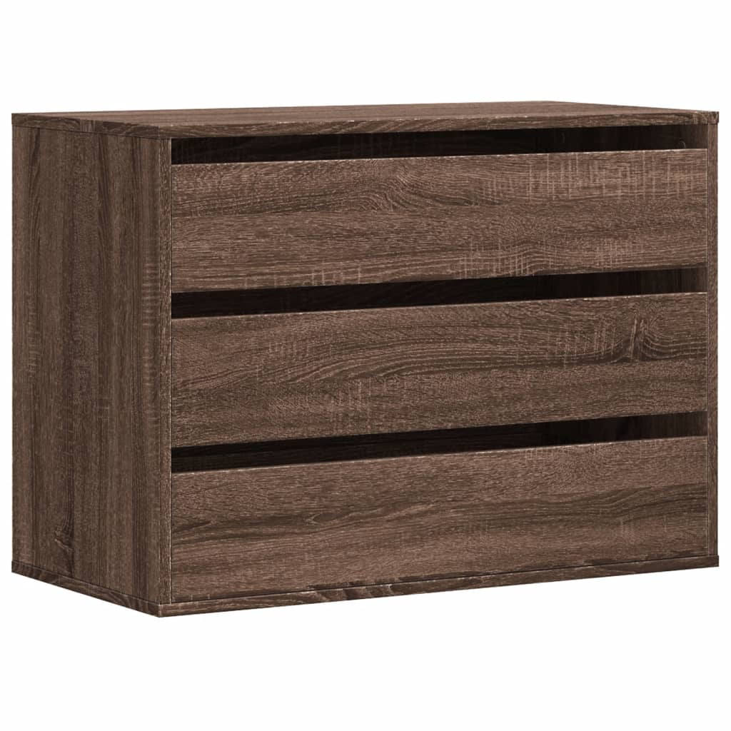 Brown Oak Corner Chest of Drawers, 80x41x58 cm, Engineered Wood