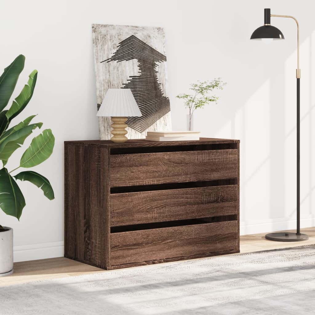 Brown Oak Corner Chest of Drawers, 80x41x58 cm, Engineered Wood