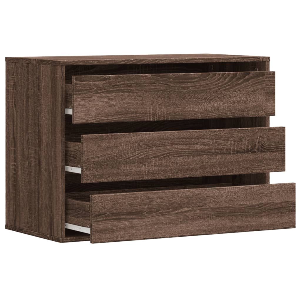 Brown Oak Corner Chest of Drawers, 80x41x58 cm, Engineered Wood