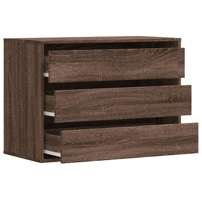 Brown Oak Corner Chest of Drawers, 80x41x58 cm, Engineered Wood