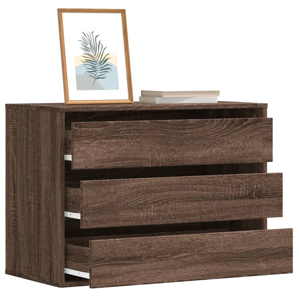 Brown Oak Corner Chest of Drawers, 80x41x58 cm, Engineered Wood