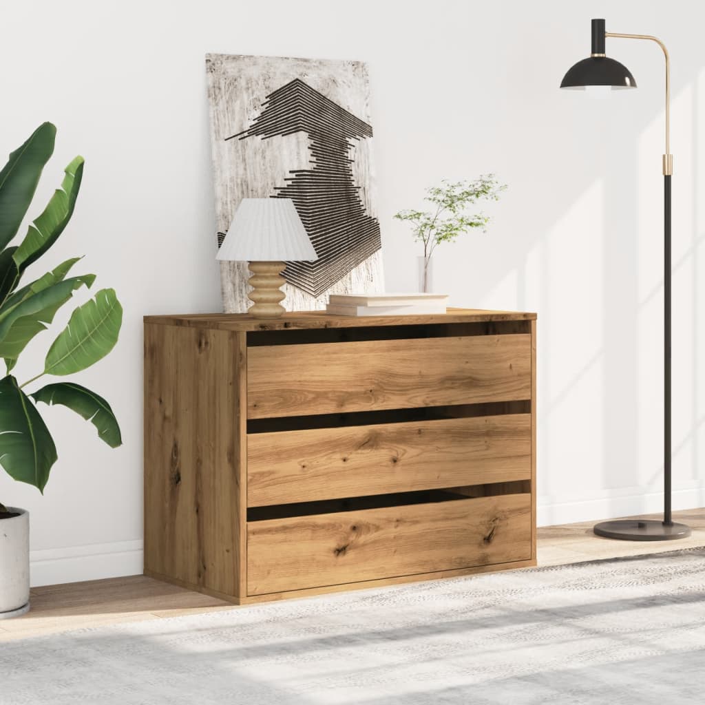 Artisan Oak Corner Chest of Drawers 80x41x58 cm - Engineered Wood