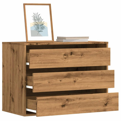 Artisan Oak Corner Chest of Drawers 80x41x58 cm - Engineered Wood