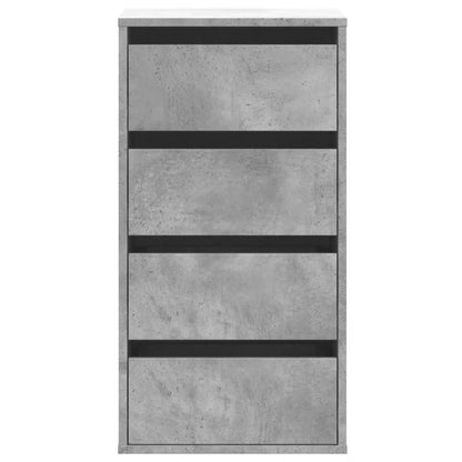 Concrete Grey Corner Chest of Drawers - 40x41x76 cm, Engineered Wood