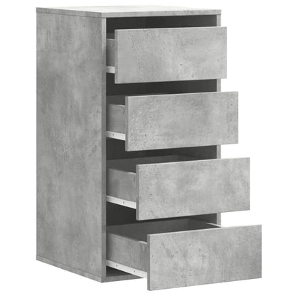 Concrete Grey Corner Chest of Drawers - 40x41x76 cm, Engineered Wood