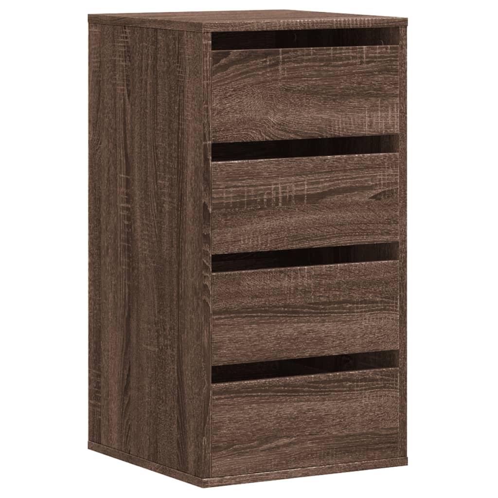 Brown Oak Corner Chest of Drawers - 40x41x76 cm Engineered Wood
