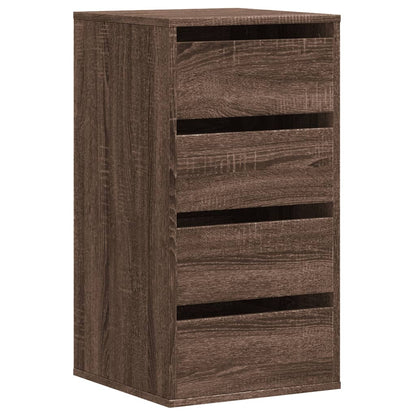 Brown Oak Corner Chest of Drawers - 40x41x76 cm Engineered Wood