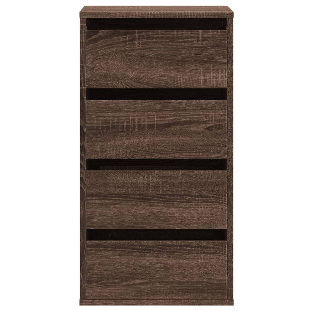 Brown Oak Corner Chest of Drawers - 40x41x76 cm Engineered Wood