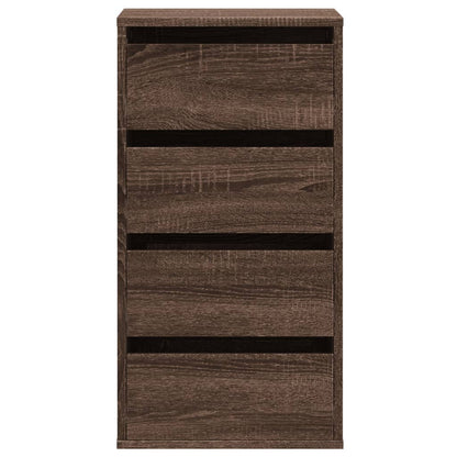 Brown Oak Corner Chest of Drawers - 40x41x76 cm Engineered Wood