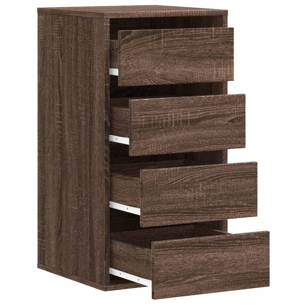 Brown Oak Corner Chest of Drawers - 40x41x76 cm Engineered Wood
