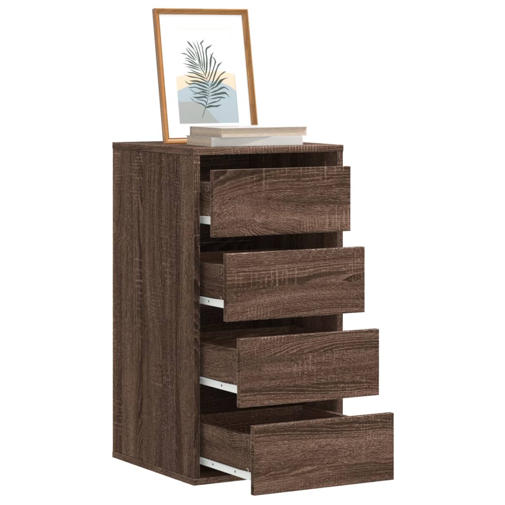 Brown Oak Corner Chest of Drawers - 40x41x76 cm Engineered Wood