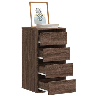 Brown Oak Corner Chest of Drawers - 40x41x76 cm Engineered Wood