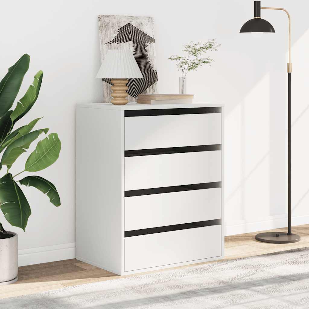 White Corner Chest of Drawers, 60x41x76 cm, Engineered Wood