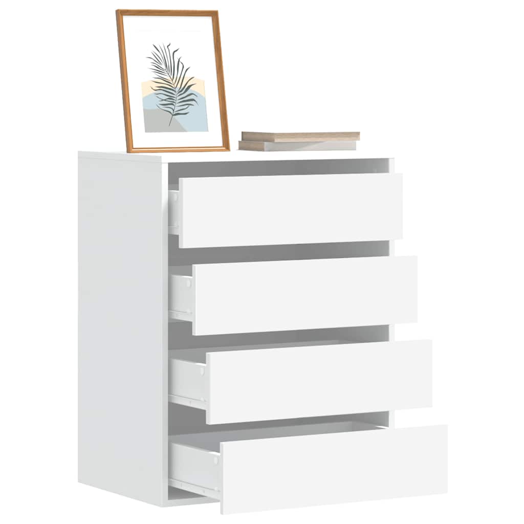 White Corner Chest of Drawers, 60x41x76 cm, Engineered Wood