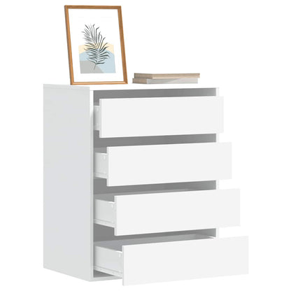 White Corner Chest of Drawers, 60x41x76 cm, Engineered Wood