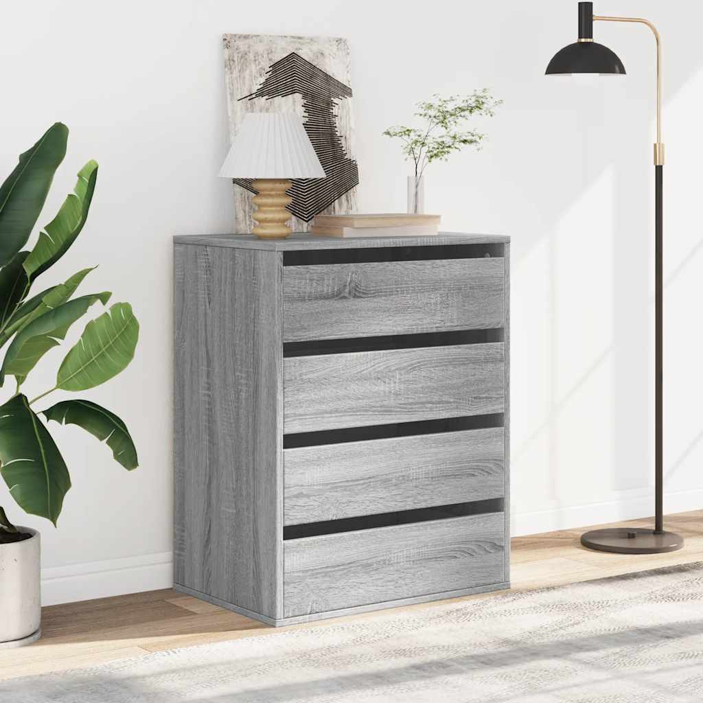 Grey Sonoma Corner Chest of Drawers, Engineered Wood, 60x41x76 cm