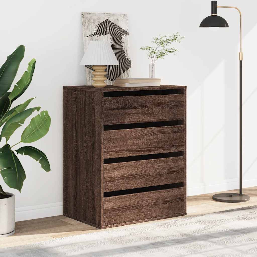 Brown Oak Corner Chest of Drawers - 60x41x76 cm Engineered Wood
