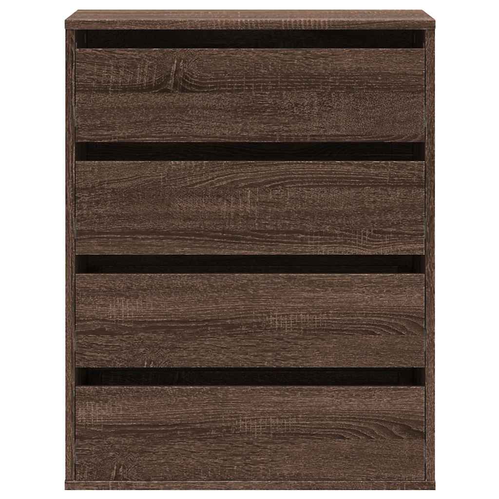 Brown Oak Corner Chest of Drawers - 60x41x76 cm Engineered Wood