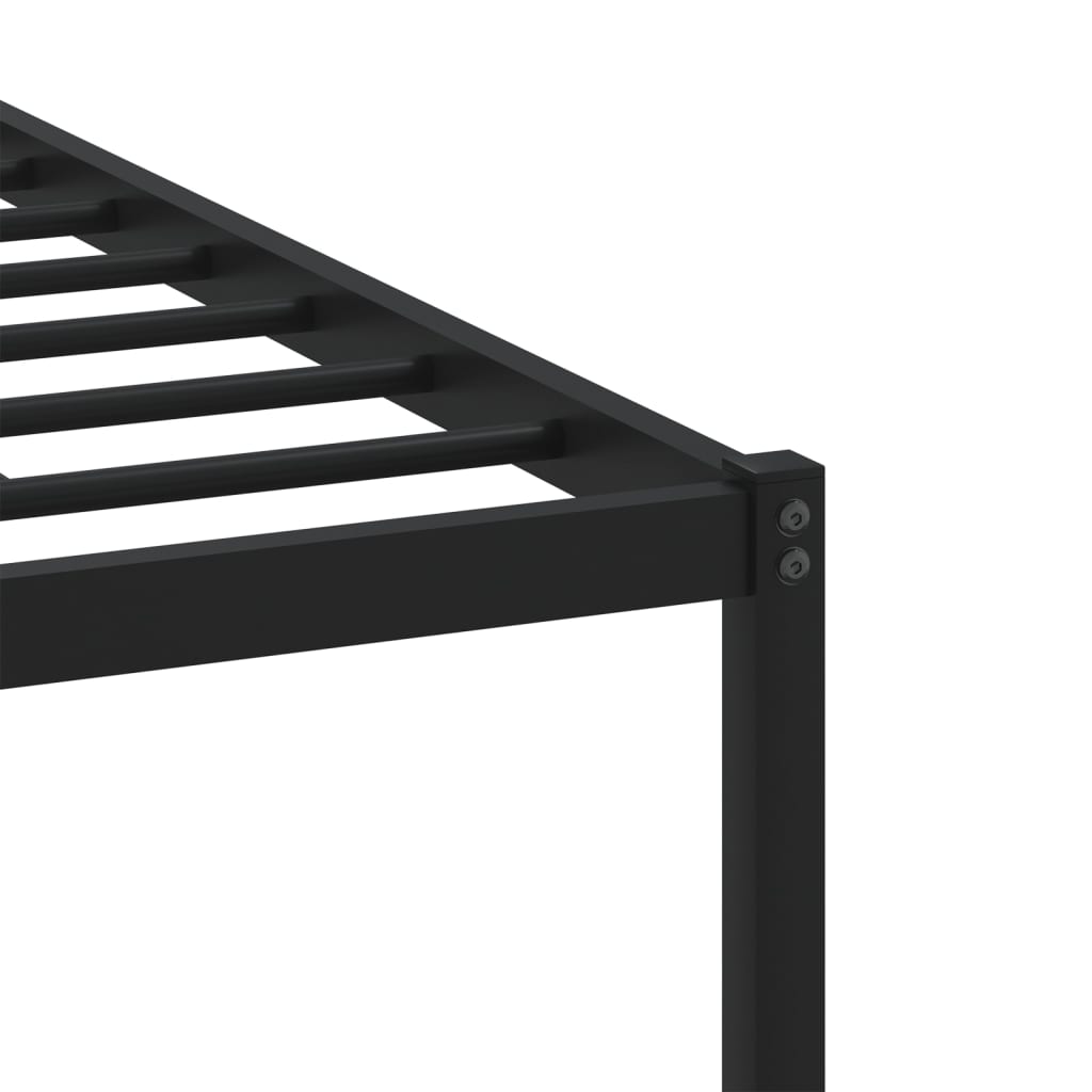 Smoked Oak Metal Bed Frame 193x203 cm - No Mattress Included