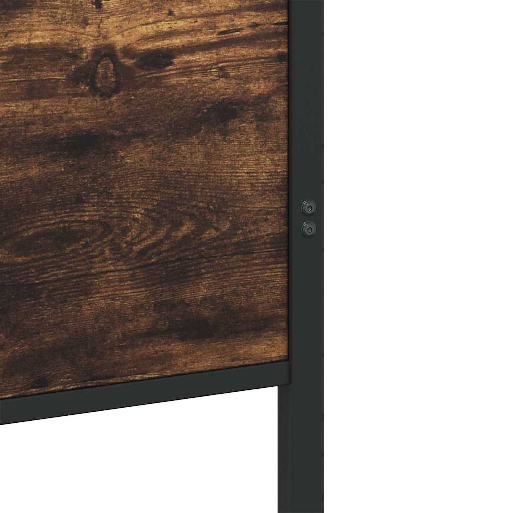 Metal Bed Frame without Mattress Smoked Oak 80x200 cm