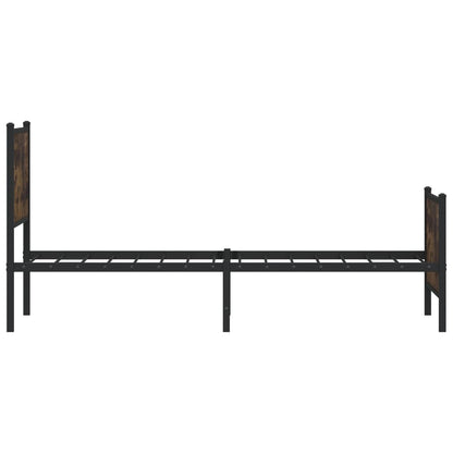 Metal Bed Frame without Mattress Smoked Oak 100x200 cm