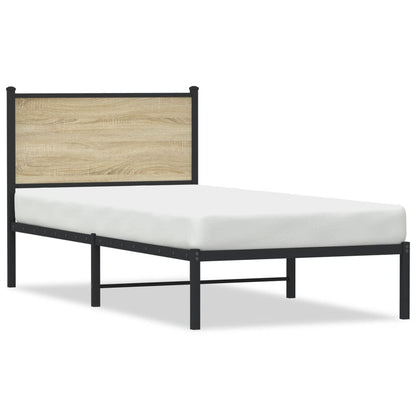 Sonoma Oak Metal Bed Frame, No Mattress 80x200 cm - Stylish & Durable