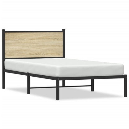 Sonoma Oak Metal Bed Frame 107x203 cm - No Mattress Included