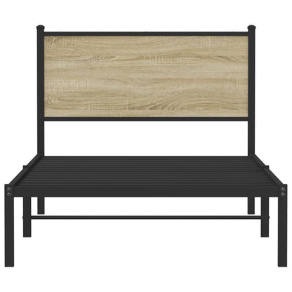 Sonoma Oak Metal Bed Frame 107x203 cm - No Mattress Included