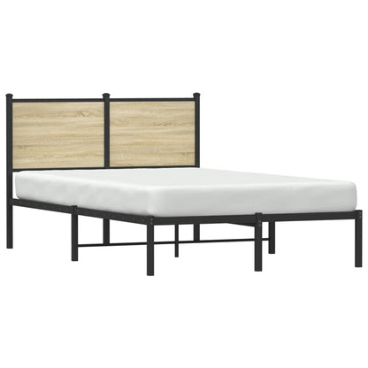 Sonoma Oak Metal Bed Frame 120x200 cm - No Mattress Included
