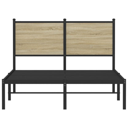 Sonoma Oak Metal Bed Frame 120x200 cm - No Mattress Included