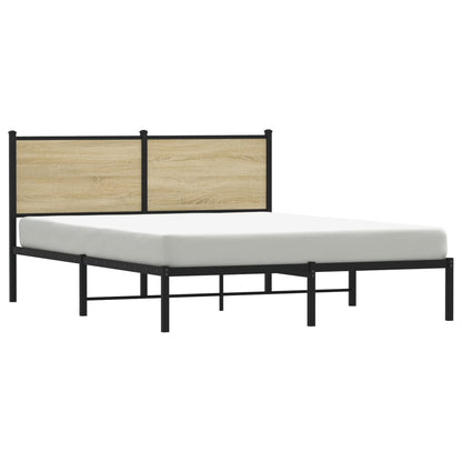 Sonoma Oak Metal Bed Frame 137x190 cm - No Mattress