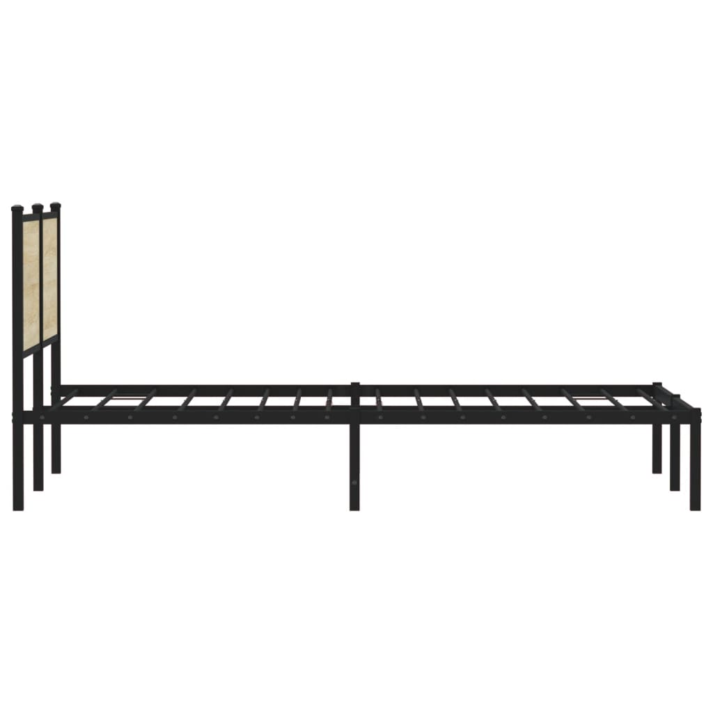 Sonoma Oak Metal Bed Frame 137x190 cm - No Mattress