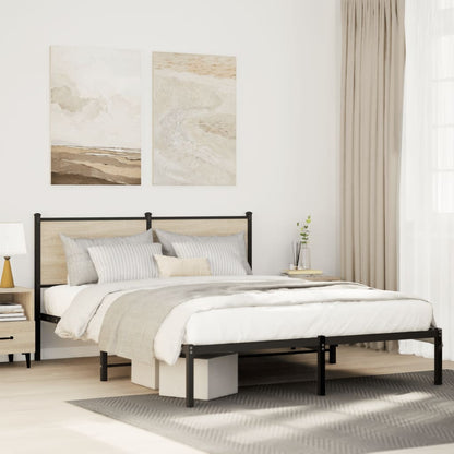Sonoma Oak Metal Bed Frame 137x190 cm - No Mattress