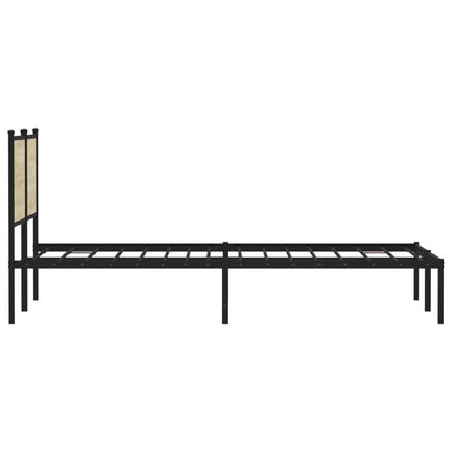 Sonoma Oak Metal Bed Frame 140x190 cm - No Mattress Included