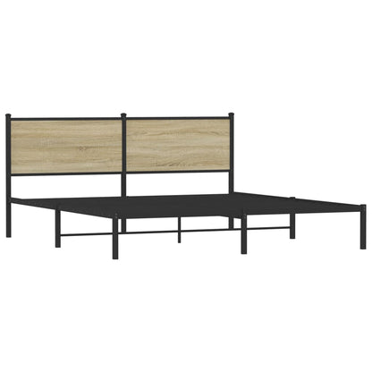 Sonoma Oak Metal Bed Frame Super King 180x200 cm