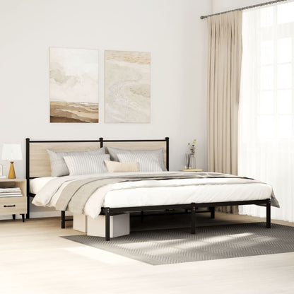 Sonoma Oak Metal Bed Frame Super King 180x200 cm