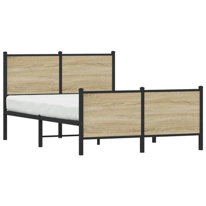 Sonoma Oak Metal Bed Frame - Small Double 120x190 cm