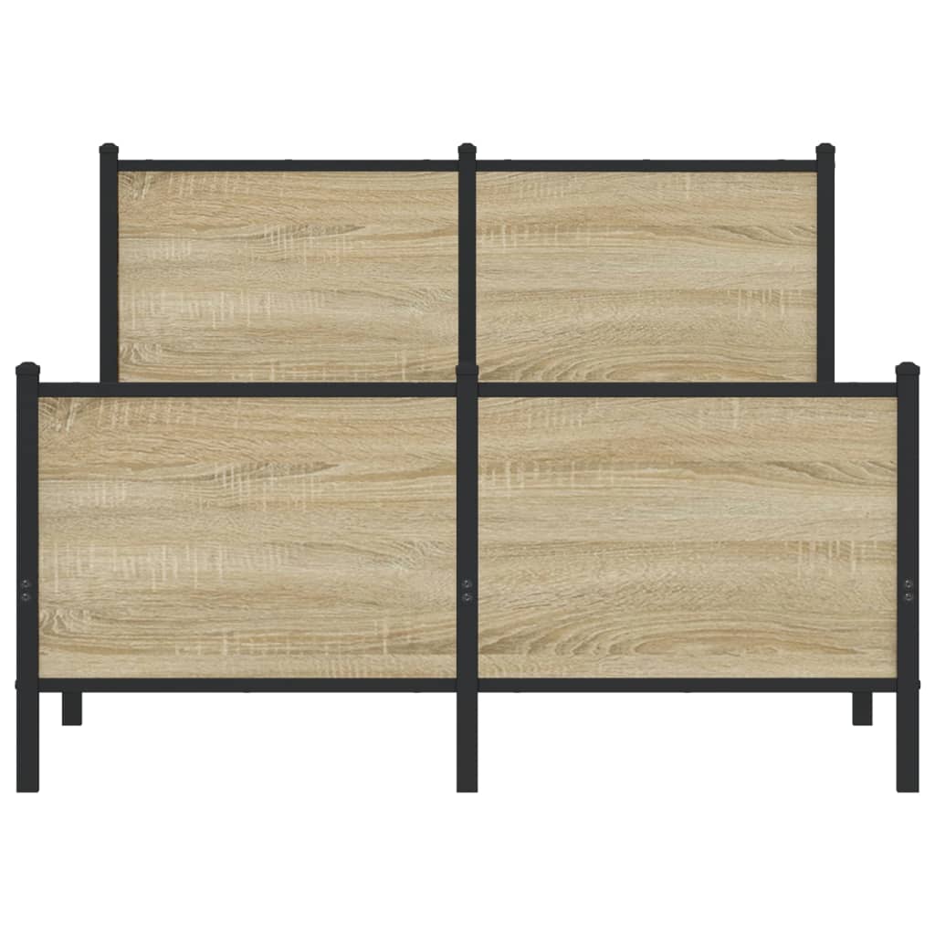 Sonoma Oak Metal Bed Frame - Small Double 120x190 cm